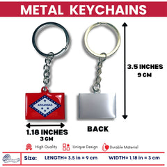 Metal Keychain - State Flag Arkansas - USA