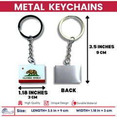 Metal Keychain - State Flag California - USA