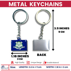 Metal Keychain - State Flag Connecticut - USA