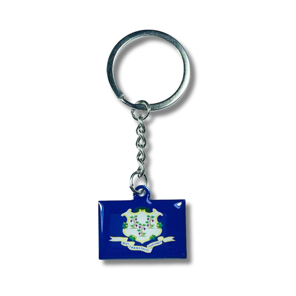 Metal Keychain - State Flag Connecticut - USA