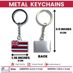 Metal Keychain - State Flag Hawaii - USA