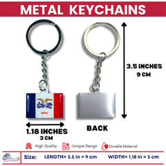 Metal Keychain - State Flag Iowa - USA