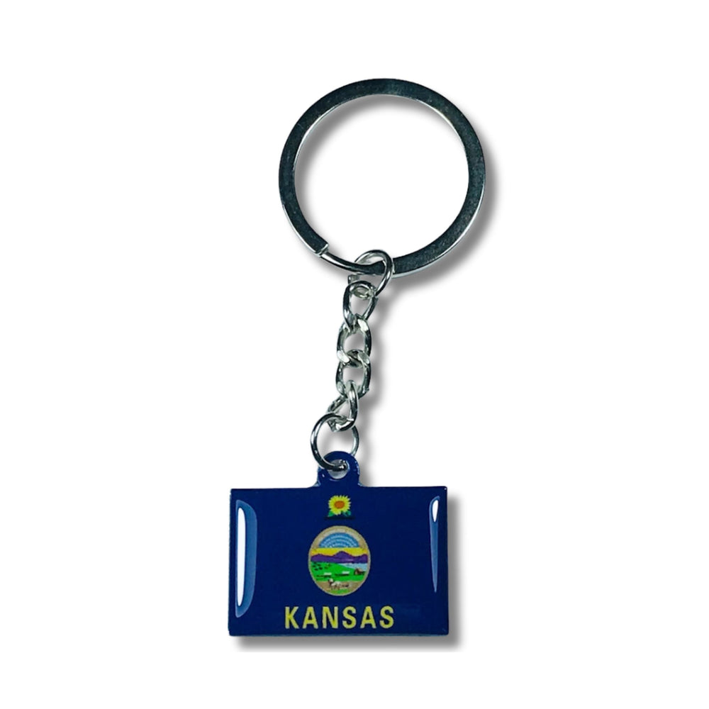 Metal Keychain - State Flag Kansas - USA