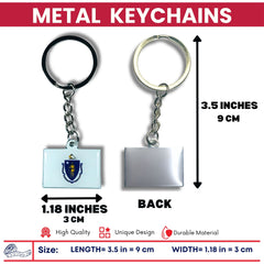 Metal Keychain - State Flag Massachusetts - USA