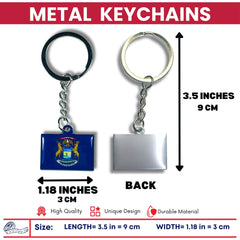 Metal Keychain - State Flag Michigan - USA