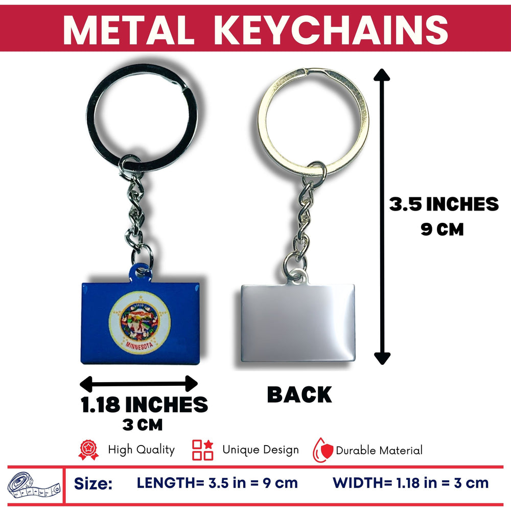 Metal Keychain - State Flag Minnesota - USA