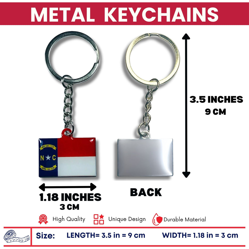 Metal Keychain - State Flag North Carolina - USA