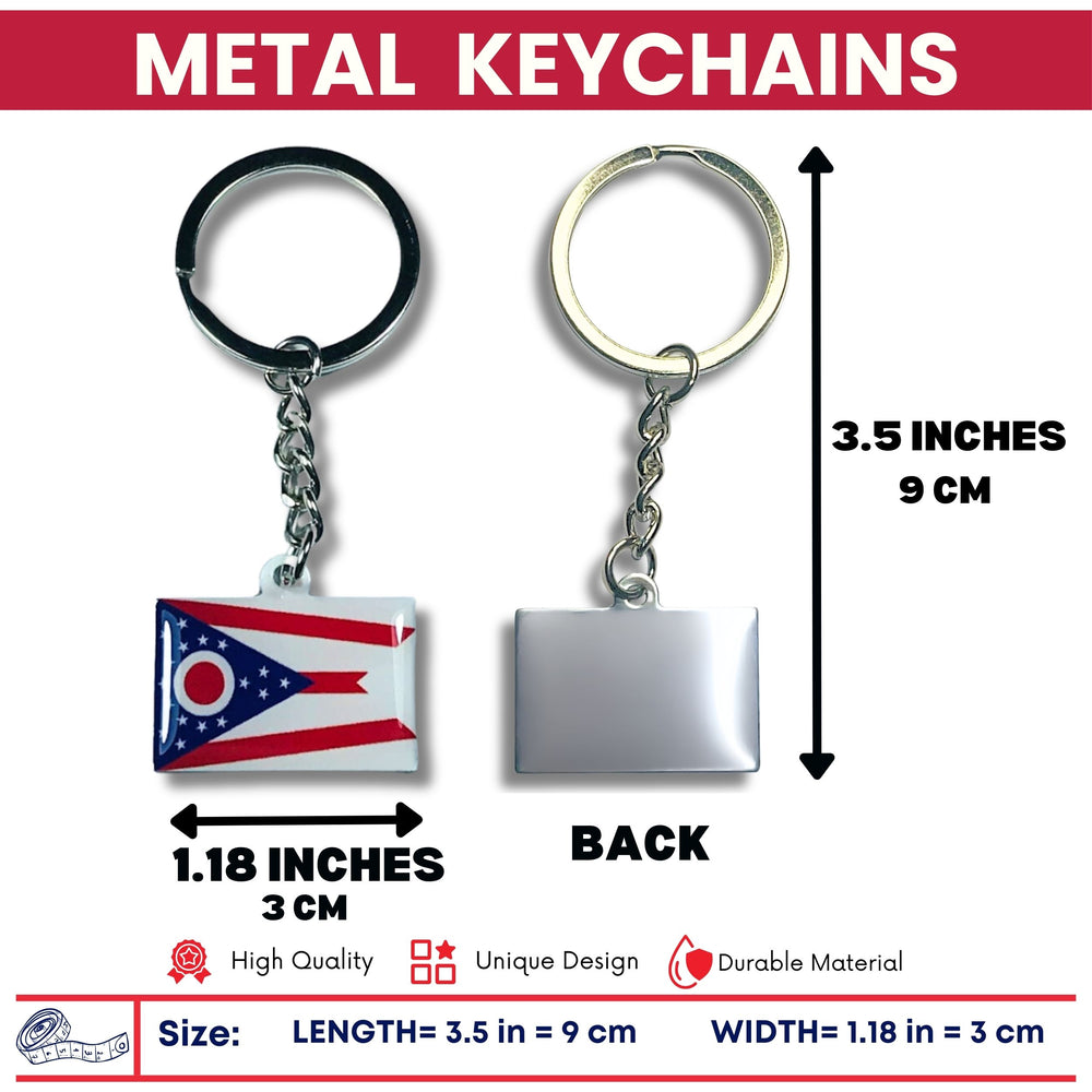 Metal Keychain - State Flag Ohio - USA