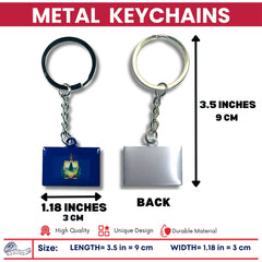 Metal Keychain - State Flag Vermont- USA