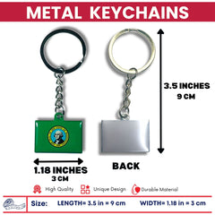 Metal Keychain - State Flag Washington - USA