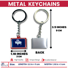 Metal Keychain - State Flag Wyoming - USA