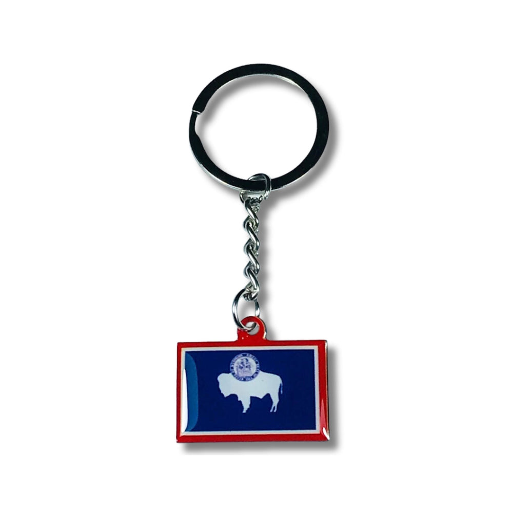 Metal Keychain - State Flag Wyoming - USA