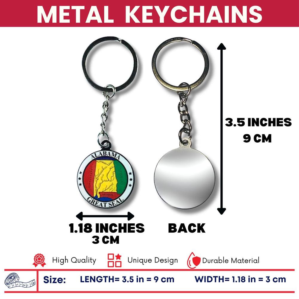 Metal Keychain - State Seal Alabama - USA