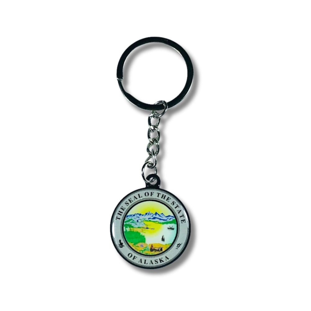 Metal Keychain - State Seal Alaska - USA