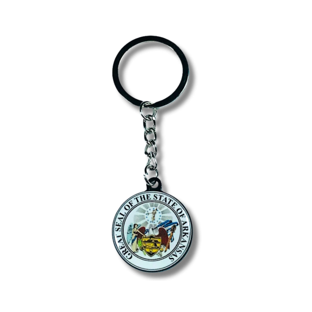 Metal Keychain - State Seal Arkansas - USA