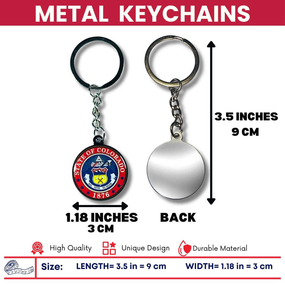 Metal Keychain - State Seal Colorado - USA