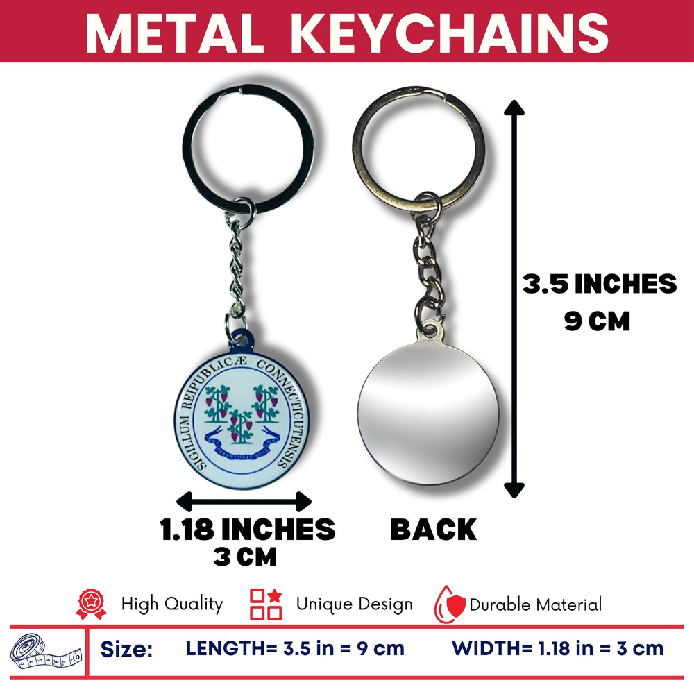 Metal Keychain - State Seal Connecticut - USA
