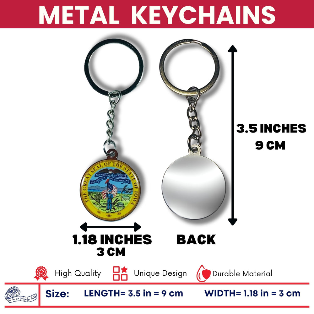 Metal Keychain - State Seal Iowa - USA