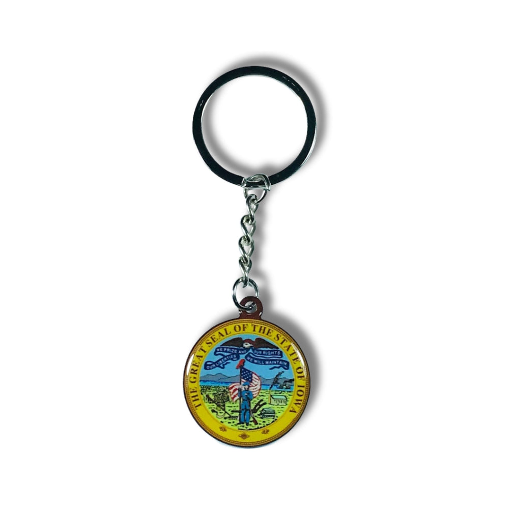 Metal Keychain - State Seal Iowa - USA