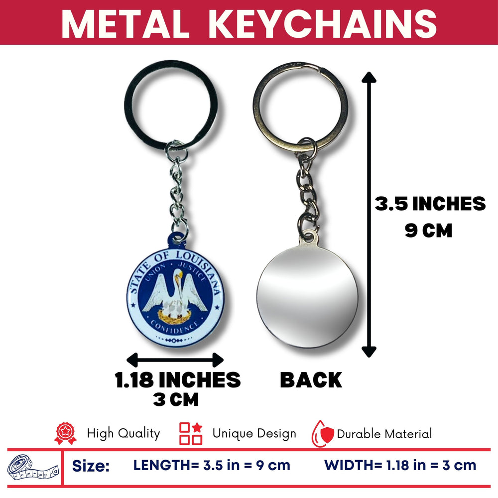 Metal Keychain - State Seal Louisiana - USA