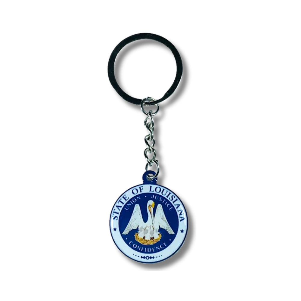 Metal Keychain - State Seal Louisiana - USA