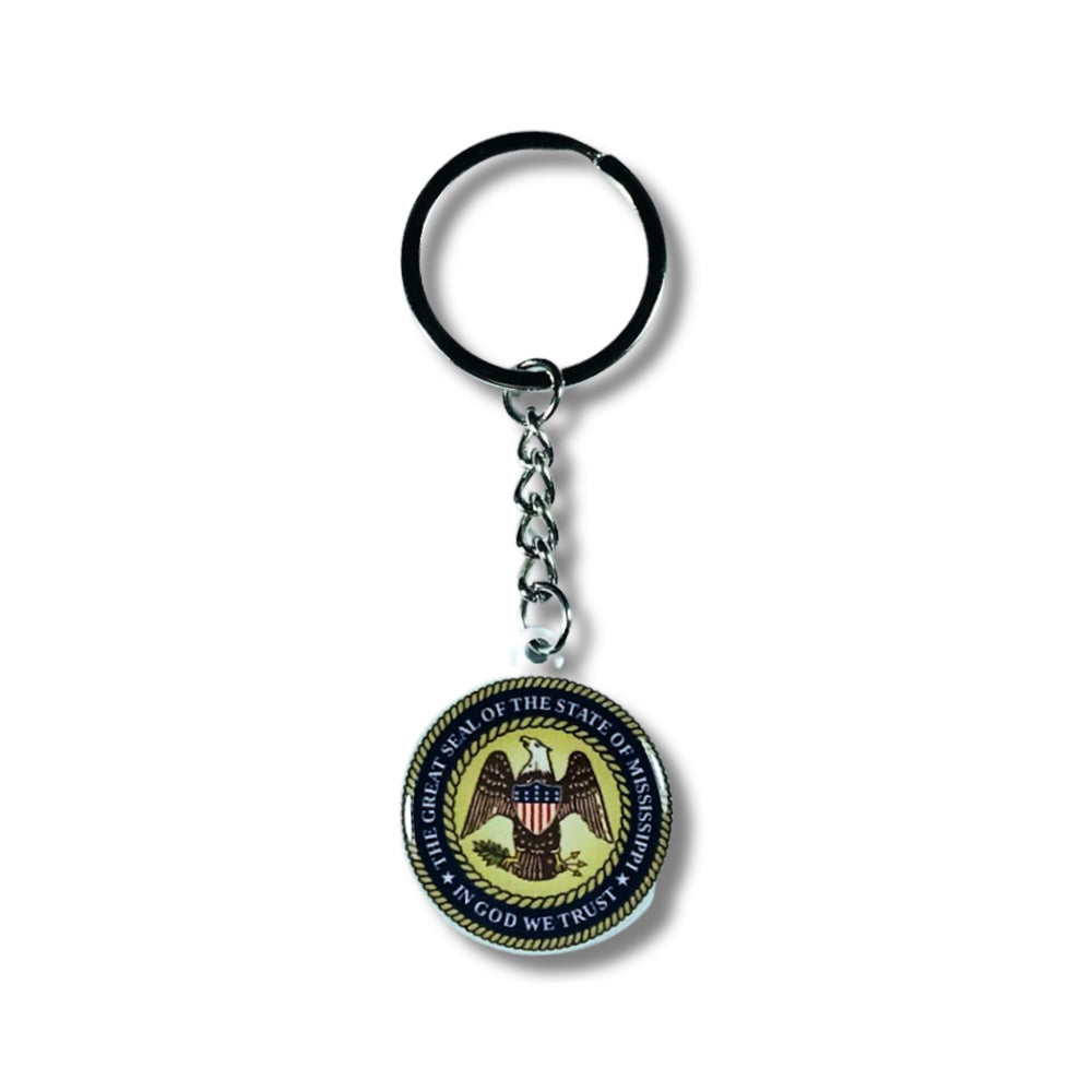 Metal Keychain - State Seal Mississippi - USA