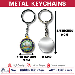 Metal Keychain - State Seal New Hampshire - USA