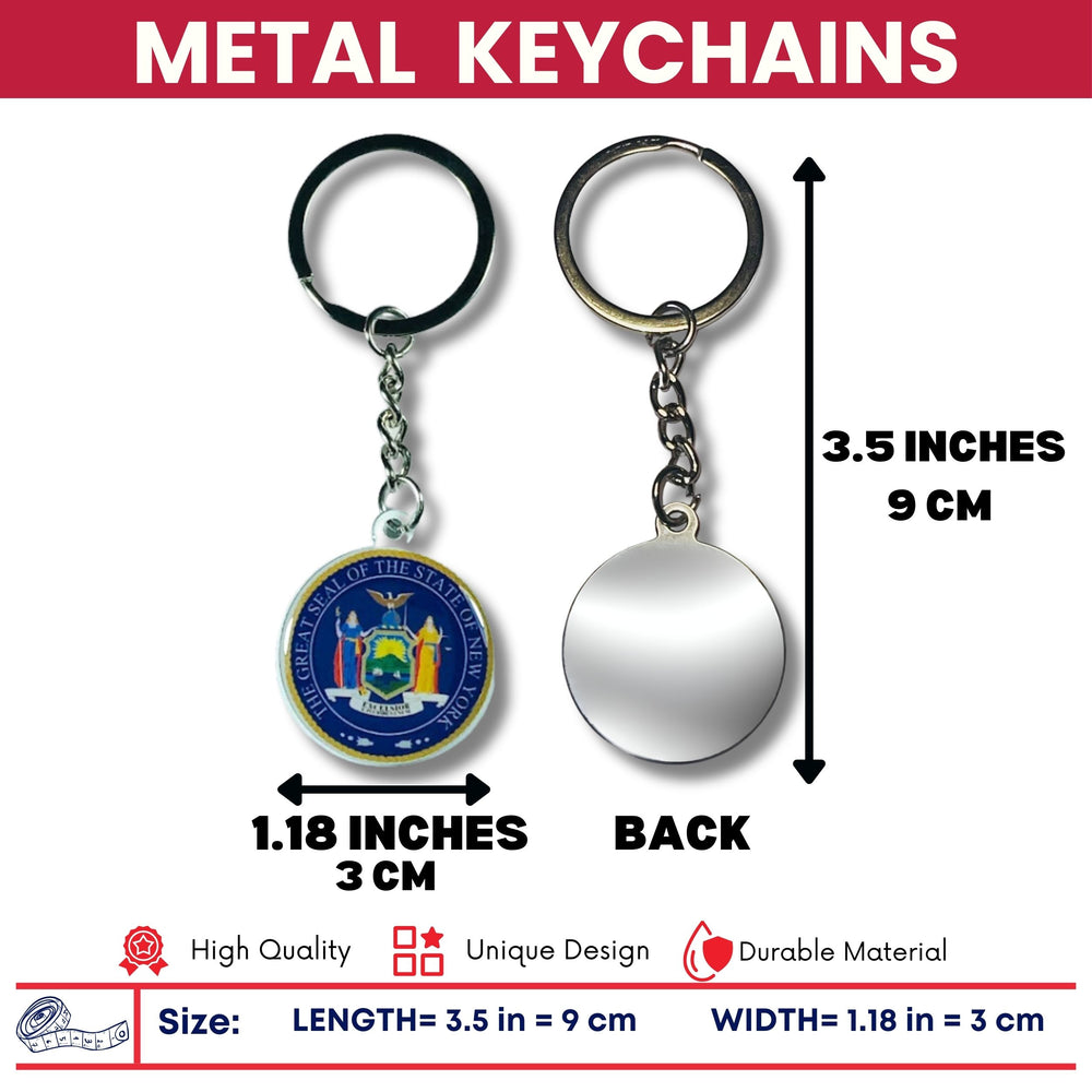 Metal Keychain - State Seal New York - USA