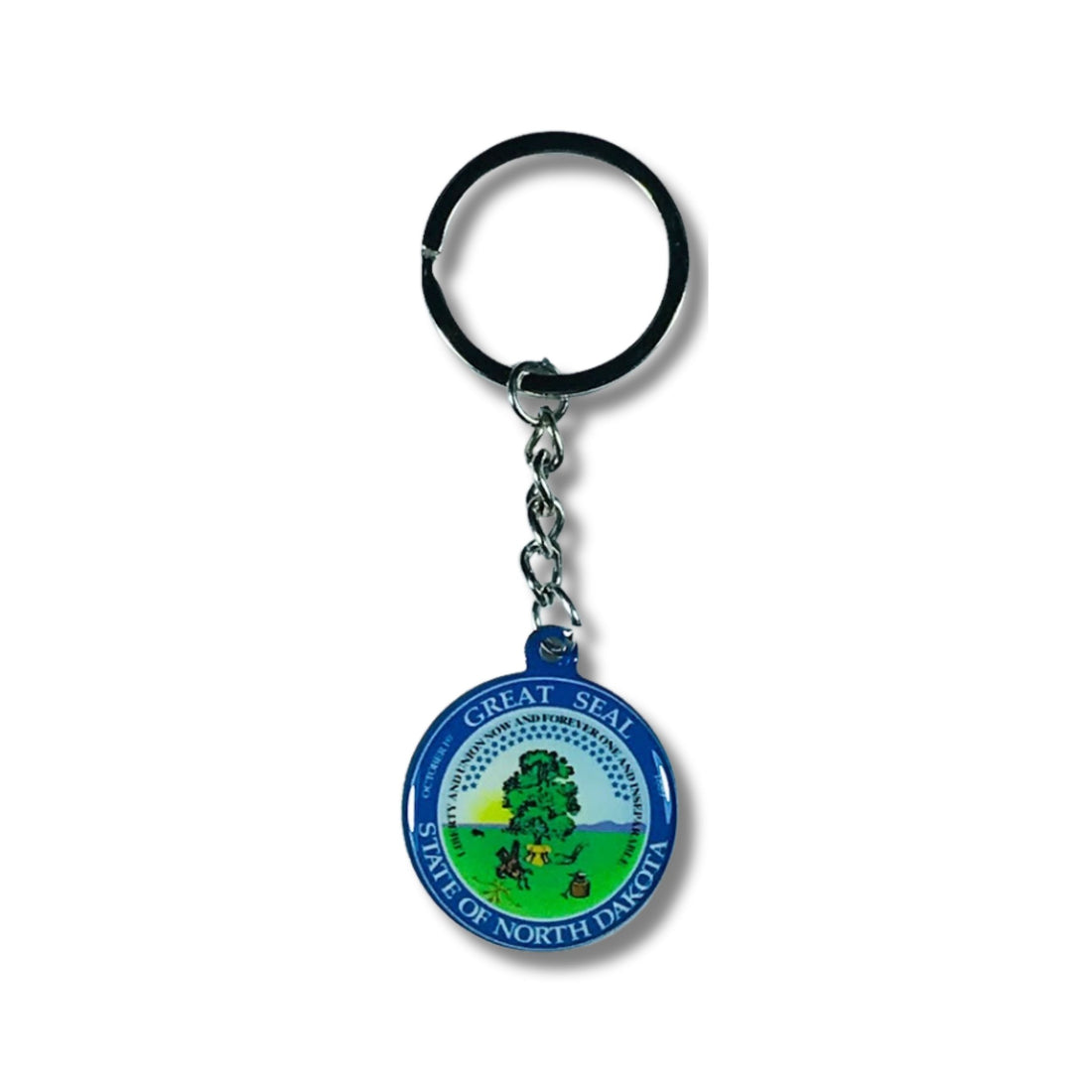 Metal Keychain - State Seal North Dakota - USA
