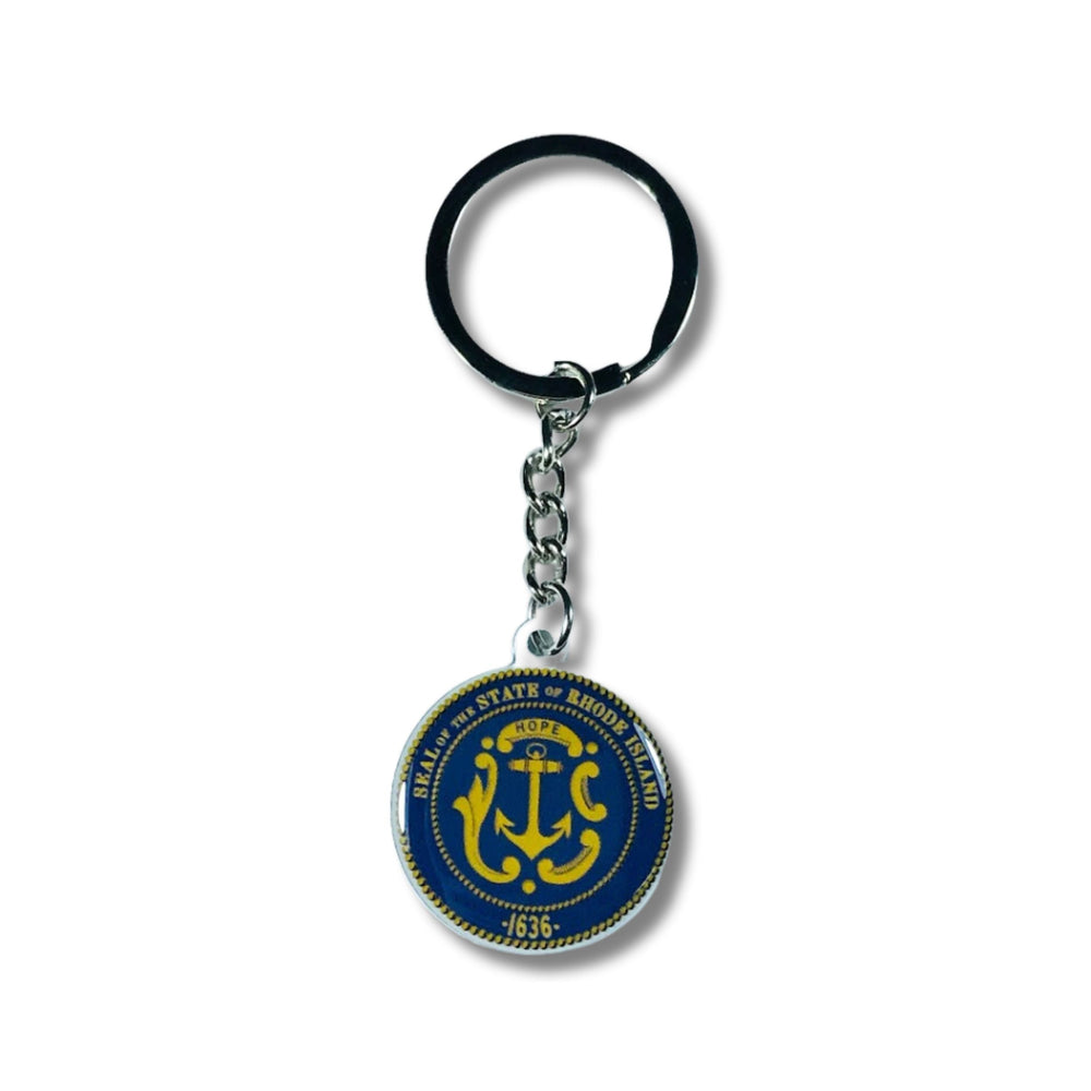 Metal Keychain - State Seal Rhode Island - USA