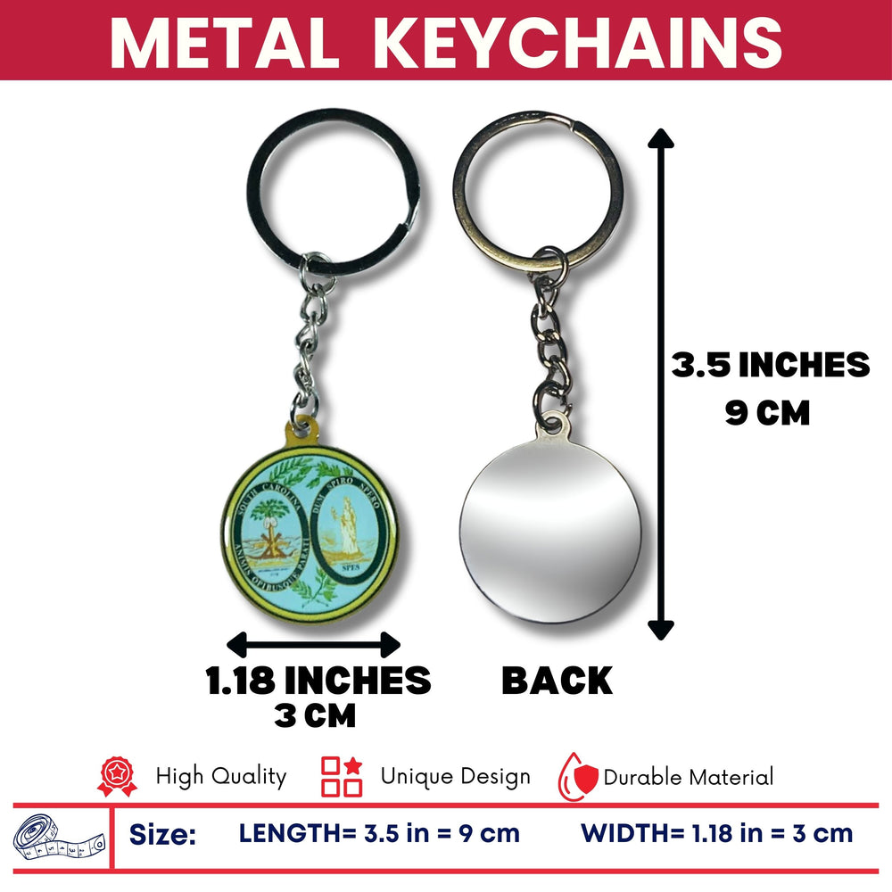 Metal Keychain - State Seal South Carolina - USA