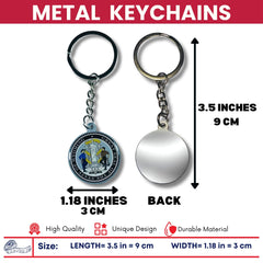 Metal Keychain - State Seal Wyoming - USA