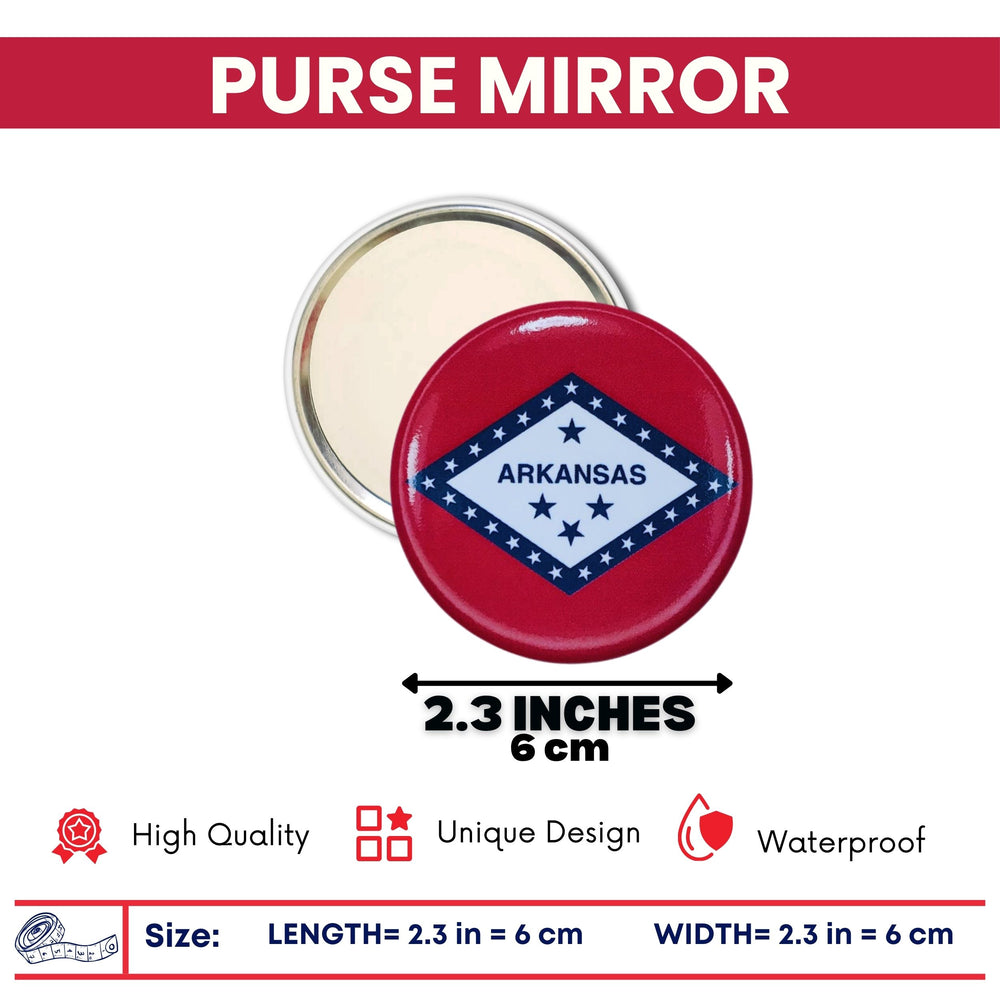 Purse Mirror - State Flag Arkansas - USA