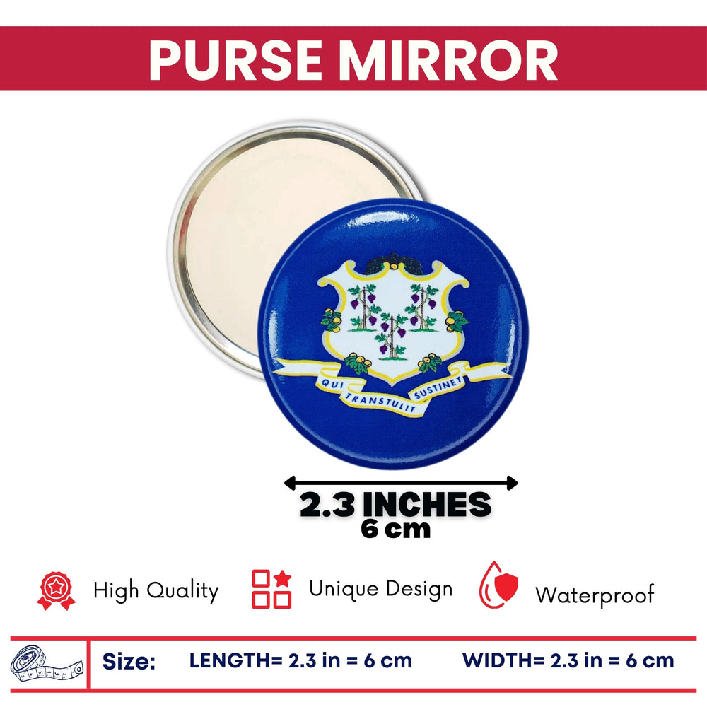 Purse Mirror - State Flag Connecticut - USA