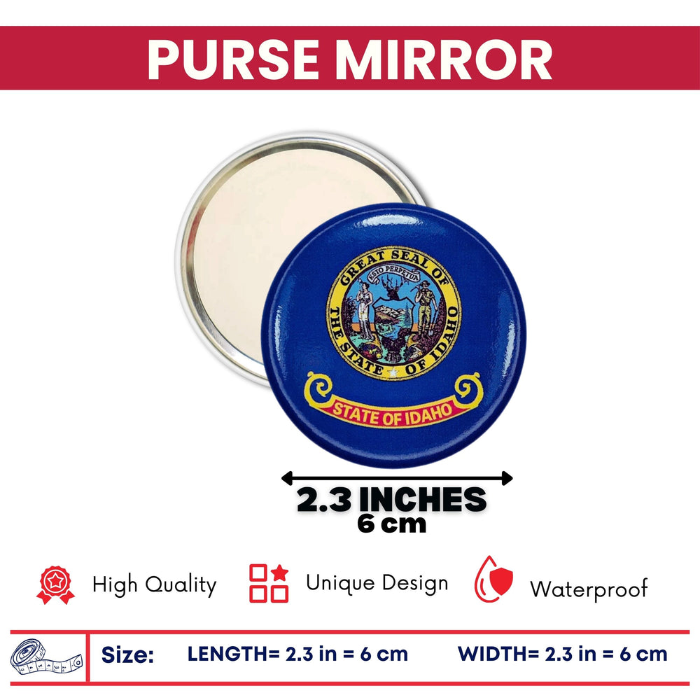 Purse Mirror - State Flag Idaho - USA
