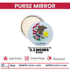 Purse Mirror - State Flag Illinois - USA