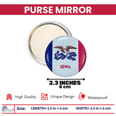 Purse Mirror - State Flag Iowa - USA