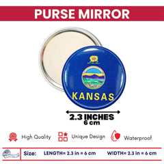 Purse Mirror - State Flag Kansas - USA