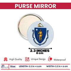 Purse Mirror - State Flag Massachusetts - USA