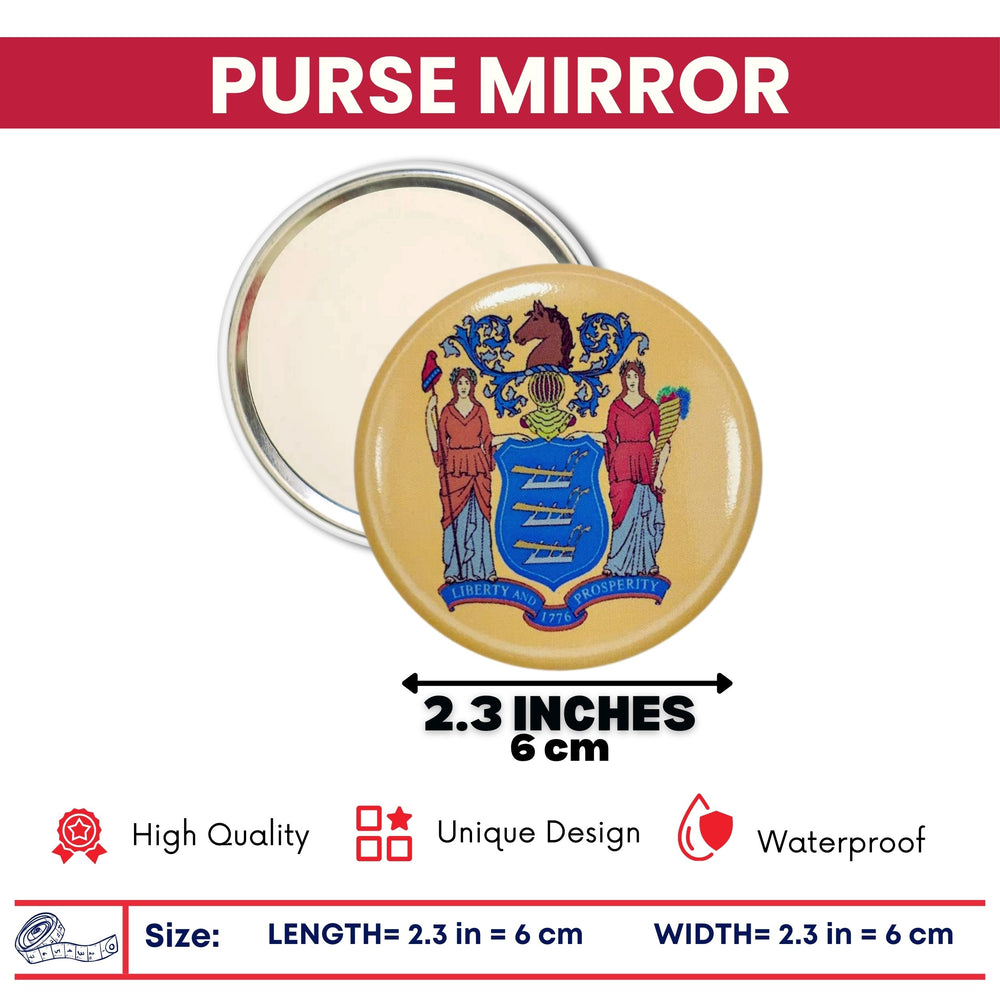 Purse Mirror - State Flag New Jersey - USA