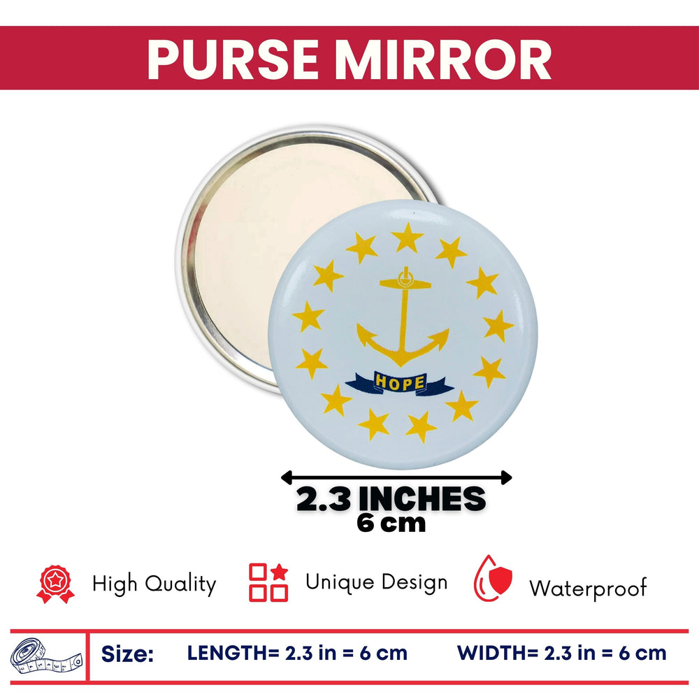 Purse Mirror - State Flag Rhode Island - USA