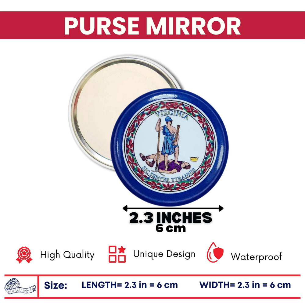 Purse Mirror - State Flag Virginia - USA