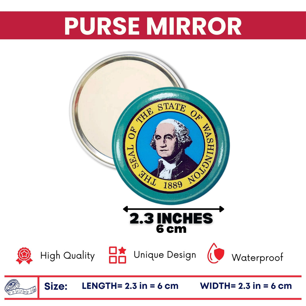 Purse Mirror - State Flag Washington - USA