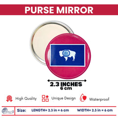 Purse Mirror - State Flag Wyoming - USA