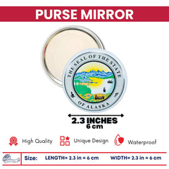 Purse Mirror - State Seal Alaska - USA