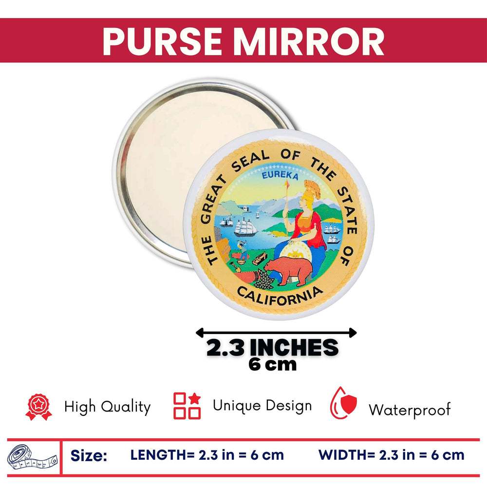 Purse Mirror - State Seal California - USA