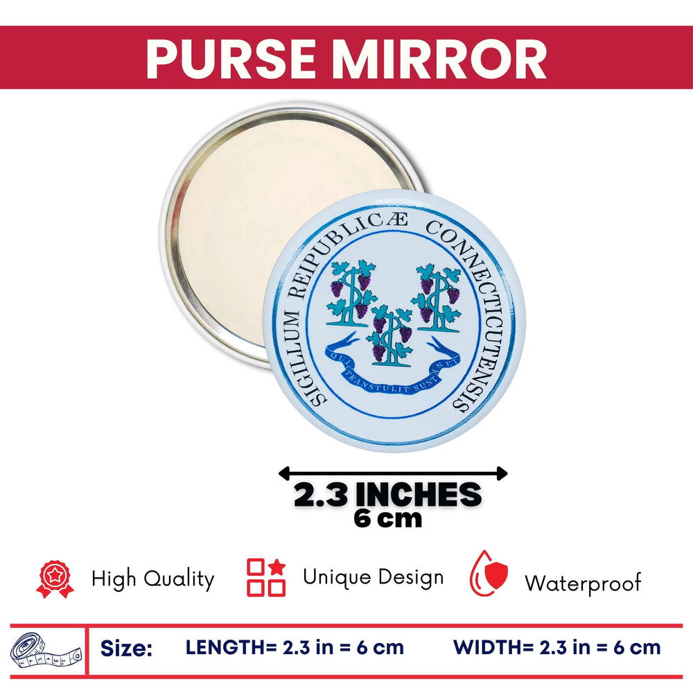 Purse Mirror - State Seal Connecticut - USA