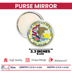 Purse Mirror - State Seal Illinois - USA
