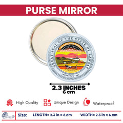 Purse Mirror - State Seal Kansas - USA