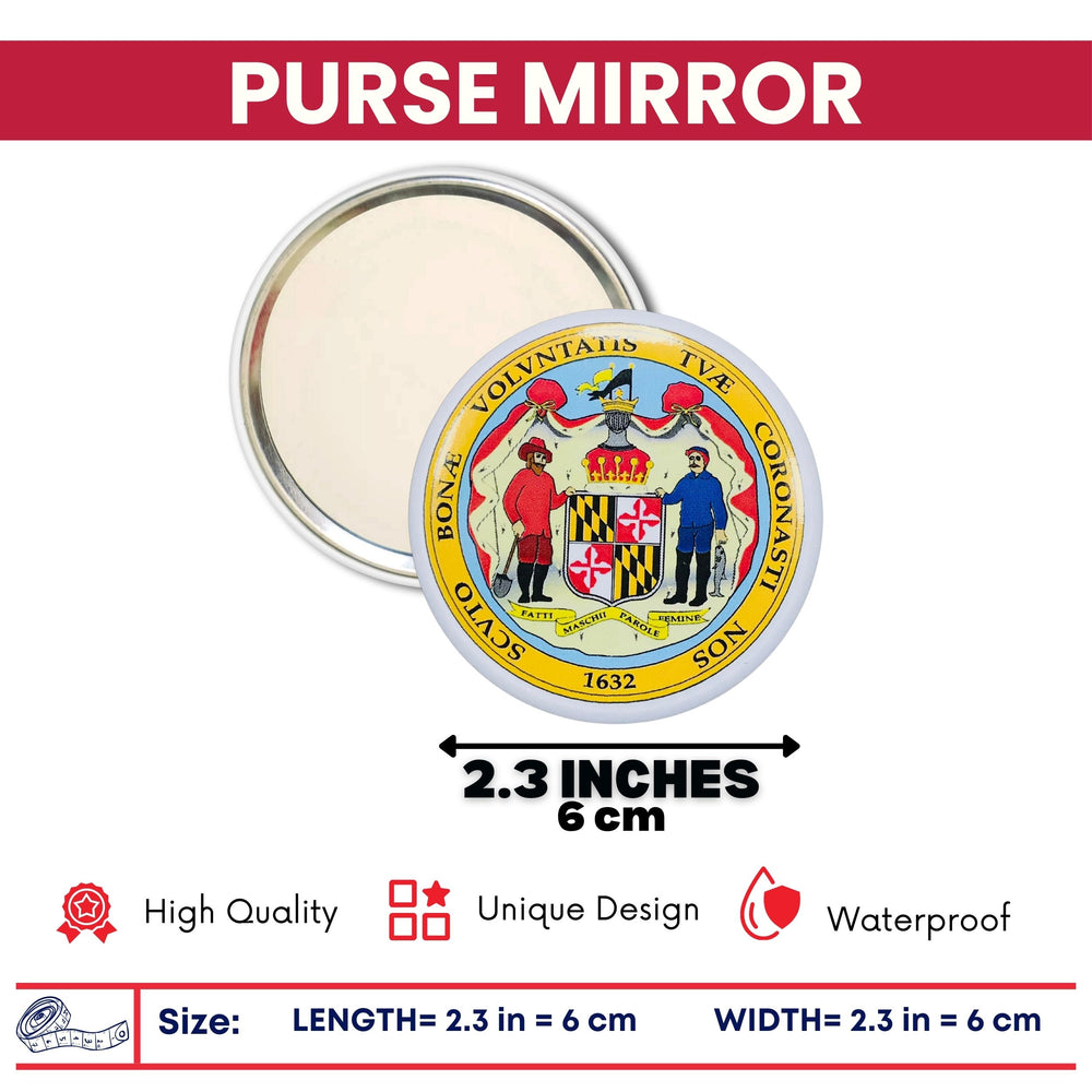 Purse Mirror - State Seal Maryland - USA